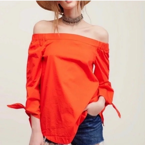 Free People Show Me Some Shoulder Off the Shoulder Cotton Blouse - Picture 4 of 11